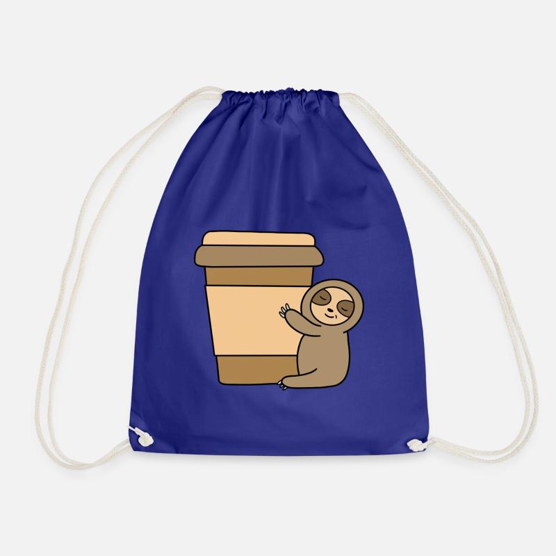 Coffee Sloth. - Drawstring Bag - royal blue