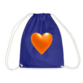 Heart orange gift idea - Drawstring Bag - royal blue - Front