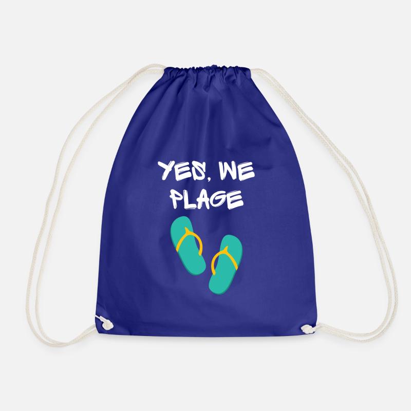 Yes we beach! Unique style original humor - Drawstring Bag - royal blue