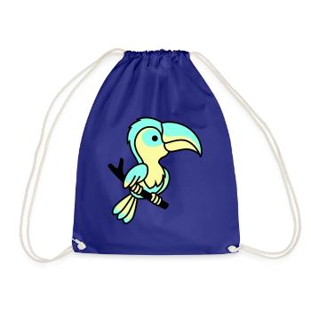 parrot - Drawstring Bag - royal blue - Front