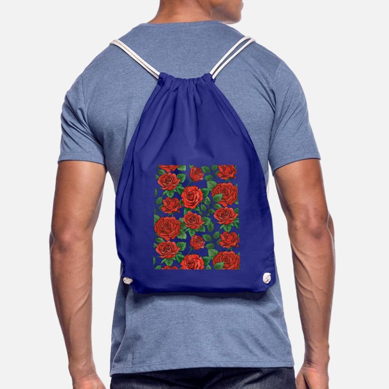 Roses Pattern Drawstring Bag
