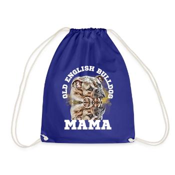 OLD ENGLISH BULLDOG MOM Dog Dogs Bulldog - Drawstring Bag - royal blue - Front