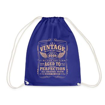 Vintage, 2008, Vintage, Anniversaire, Cadeau Rétro - Sac de sport léger - bleu roi - Devant