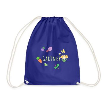 Gardener, Garden, Beets, Carrot, Flowers - Drawstring Bag - royal blue - Front