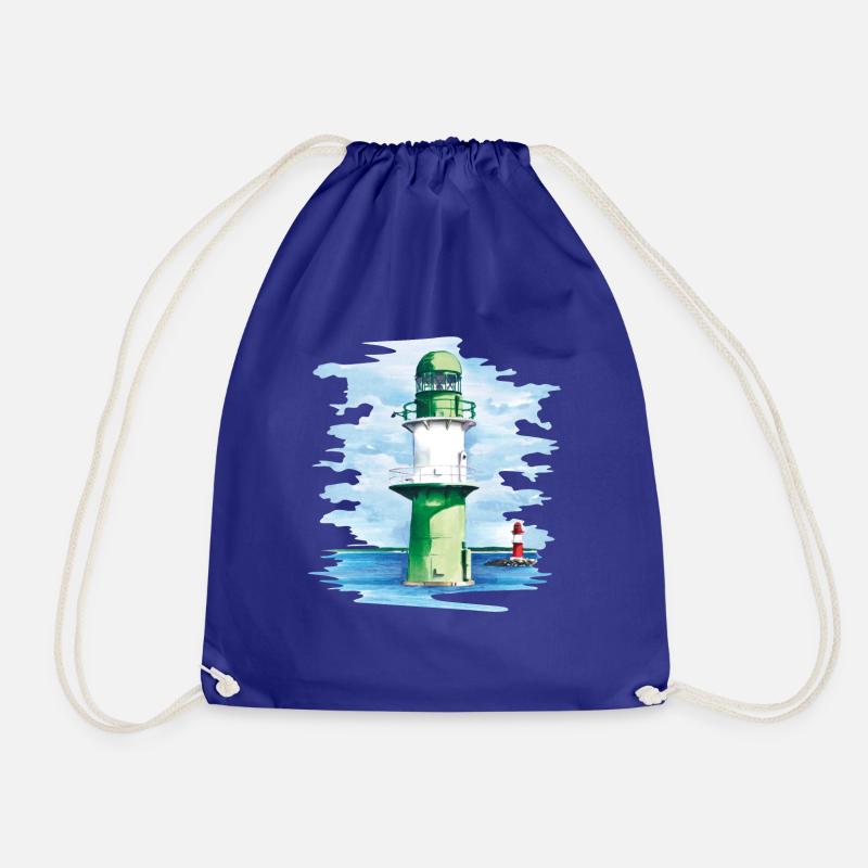 Warnemünde Lighthouse - Drawstring Bag - royal blue