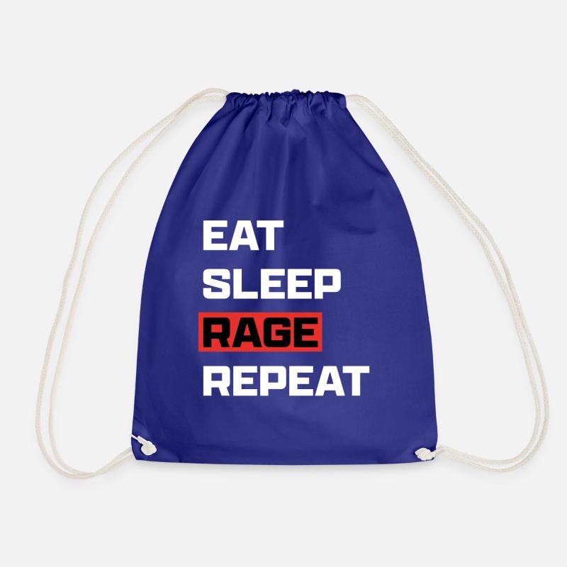 Eat Sleep Rage Repeat White - Turnbeutel - Königsblau