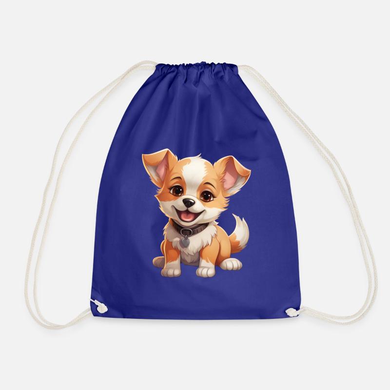 Chibi dog - Drawstring Bag - royal blue