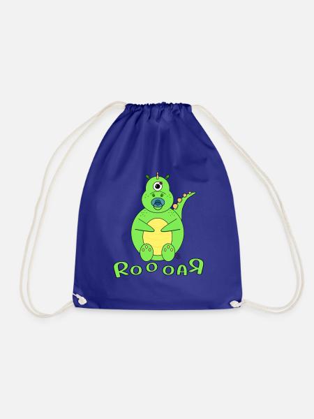 Dino Baby Name Boy - Drawstring Bag - royal blue