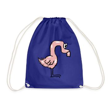 Mega Dry and Funny Flamingo - Drawstring Bag - royal blue - Front