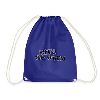 Save the world - Drawstring Bag - royal blue - Front