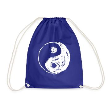 YIN and YANG frayed cool looks - Drawstring Bag - royal blue - Front