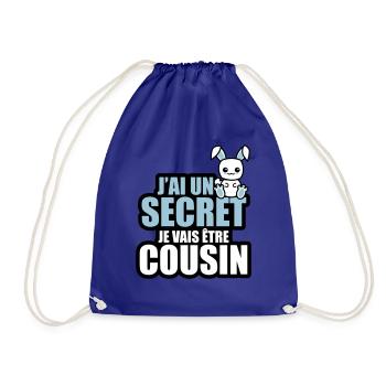 j'ai un secret je vais être cousin - Sac de sport léger - bleu roi - Devant