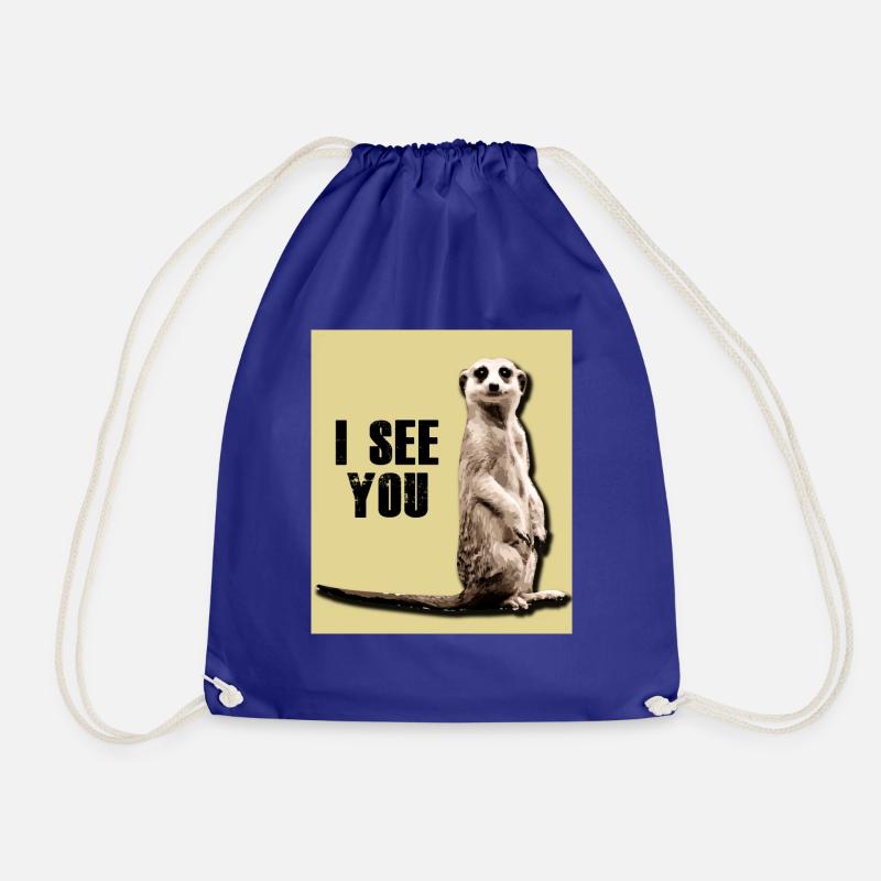 Meerkat Tshirt and accessories - Drawstring Bag - royal blue