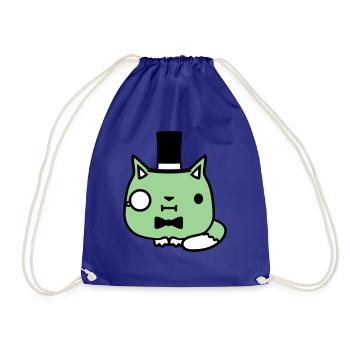 Sir Cat Gentleman Chapeau haut de forme Monocle Rich Gentleman - Sac de sport léger - bleu roi - Devant