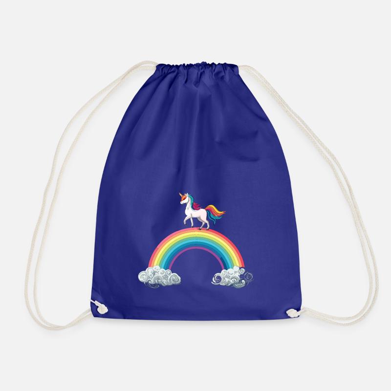 Rainbow Unicorn Colorful - Drawstring Bag - royal blue