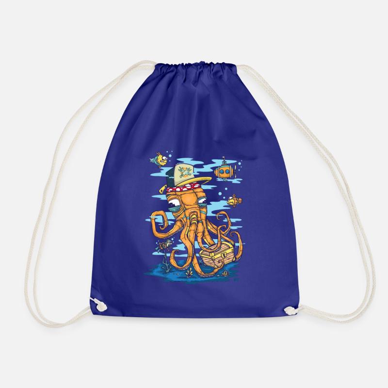 Marine Scene - Drawstring Bag - royal blue