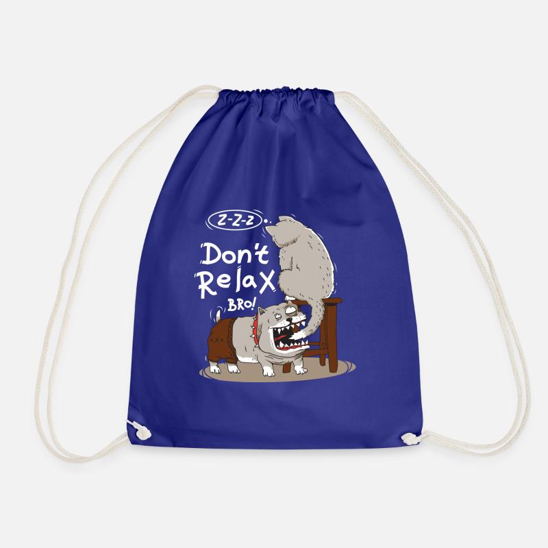 Dog eggs sleeping cat - Drawstring Bag - royal blue