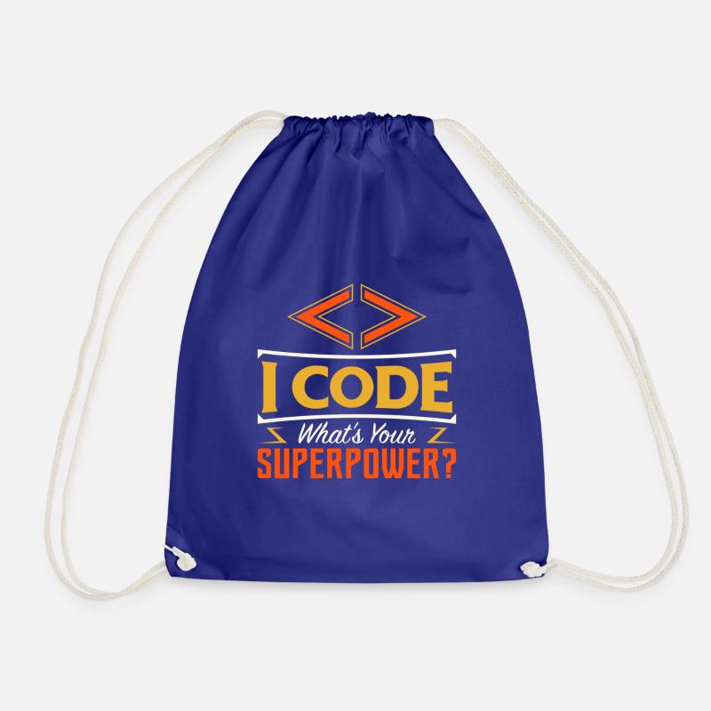 I code what's your superpower ? - Drawstring Bag - royal blue