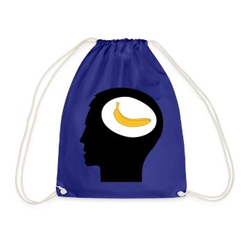 Banana Joe, Banane im Kopf - Drawstring Bag - royal blue - Front