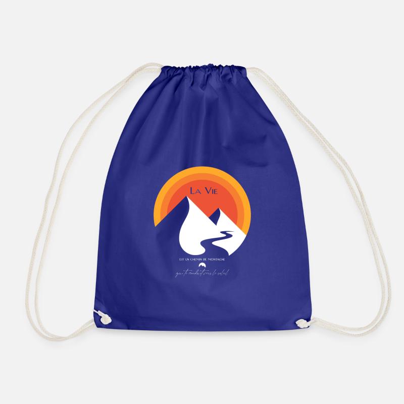 Life is a mountain path - Drawstring Bag - royal blue