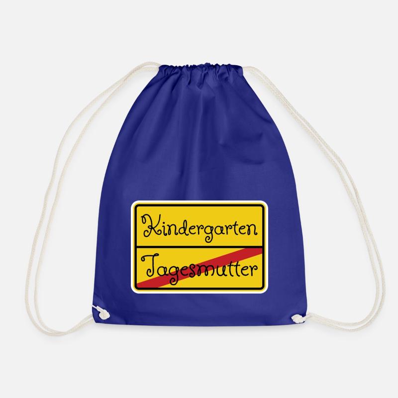 Tagesmutter Kindergarten Ortsschild Abschied - Turnbeutel - Königsblau