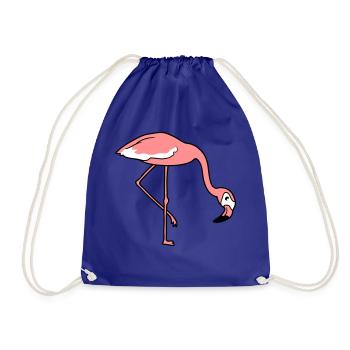 essen trinken beugen unten flamingo clipart comic - Turnbeutel - Königsblau - Vorne