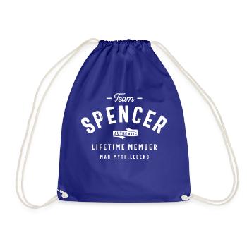 Spencer Personalisierter Name Geburtstag - Turnbeutel - Königsblau - Vorne