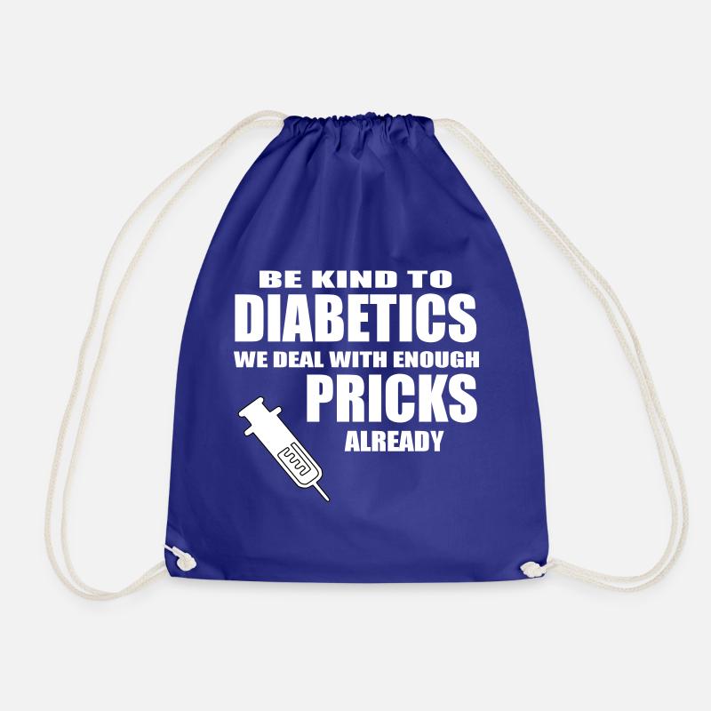 diabetics - Drawstring Bag - royal blue