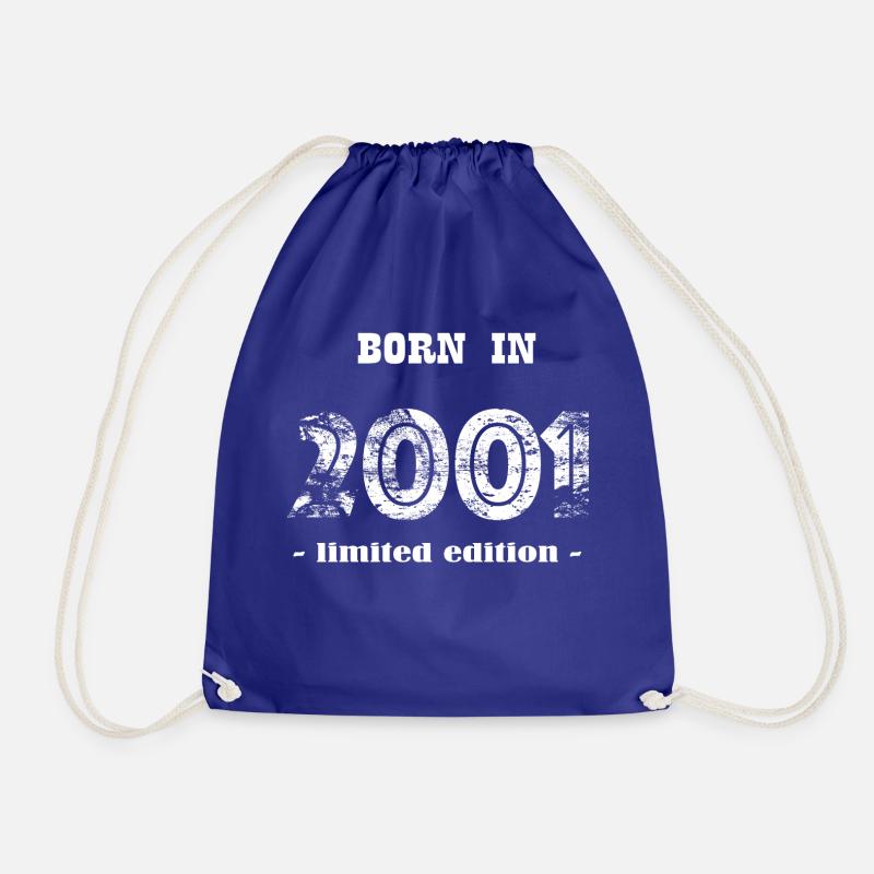 BORN IN 2001 - limited edition - Drawstring Bag - royal blue