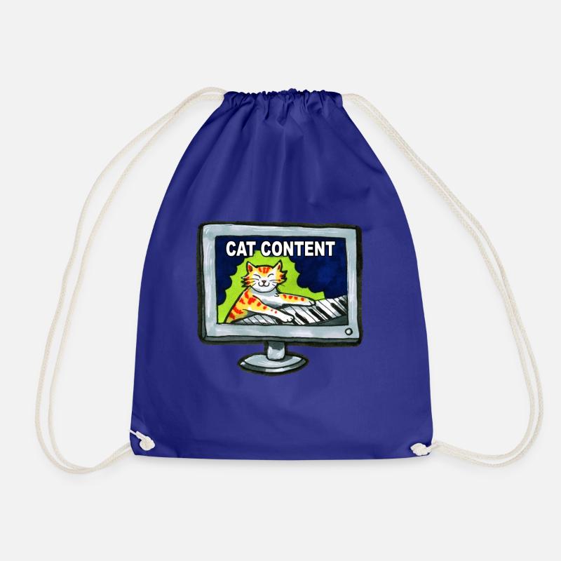 Funny Cats Content Internet Memes Gift - Drawstring Bag - royal blue