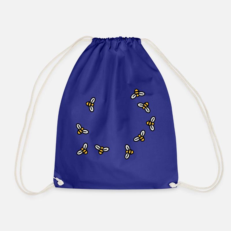 Bees - Drawstring Bag - royal blue
