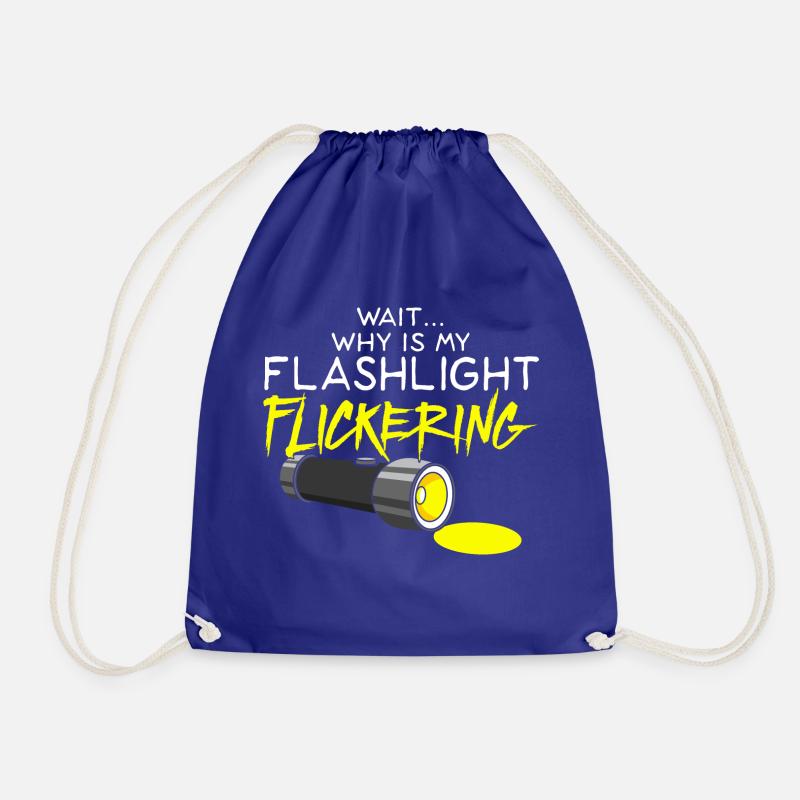 GHOST HUNTING: Flashlight Flickering - Drawstring Bag - royal blue