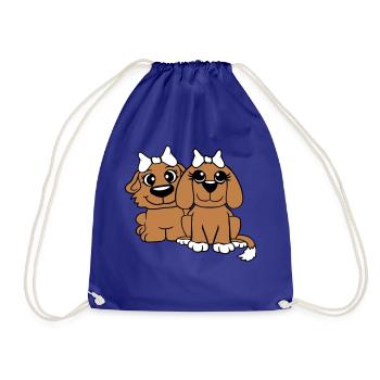 2 Équipe de chiens Deux amis Petites amies Couple Équipage - Sac de sport léger - bleu roi - Devant