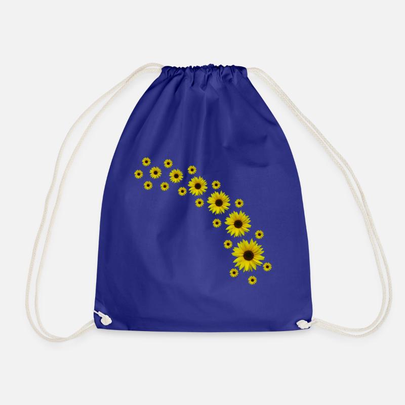 Sunflowers, Sunflower, Flowers - Drawstring Bag - royal blue
