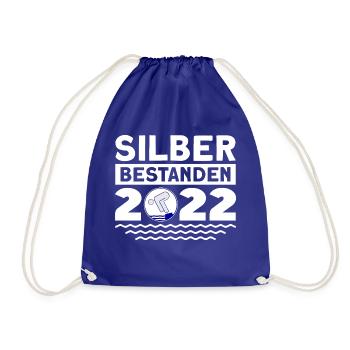 Schwimmer Schwimmprüfung Silber Geschenk - Turnbeutel - Königsblau - Vorne