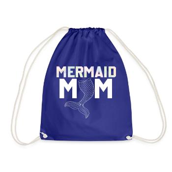 Mermaid Mom Mermaid Mama Saying - Drawstring Bag - royal blue - Front