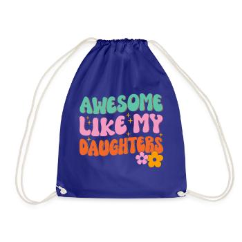 Great as my daughters - Drawstring Bag - royal blue - Front