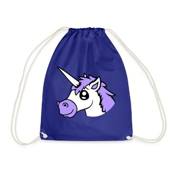 licorne sourit assez sympathique cheval de dessin animé - Sac de sport léger - bleu roi - Devant