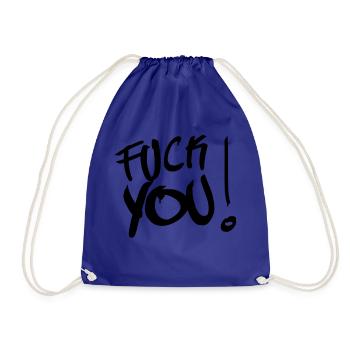 Fuck you - Drawstring Bag - royal blue - Front