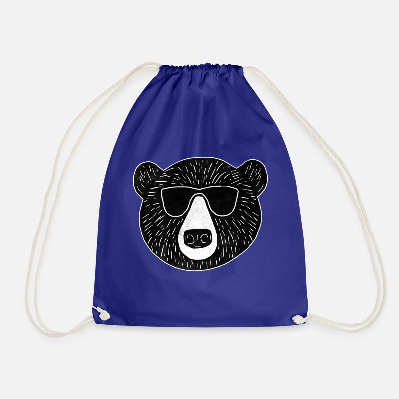 Spectacled bear - Drawstring Bag - royal blue