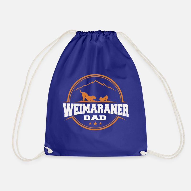 Weimaraner Dad I Retro Weimaraner Dad - Drawstring Bag - royal blue