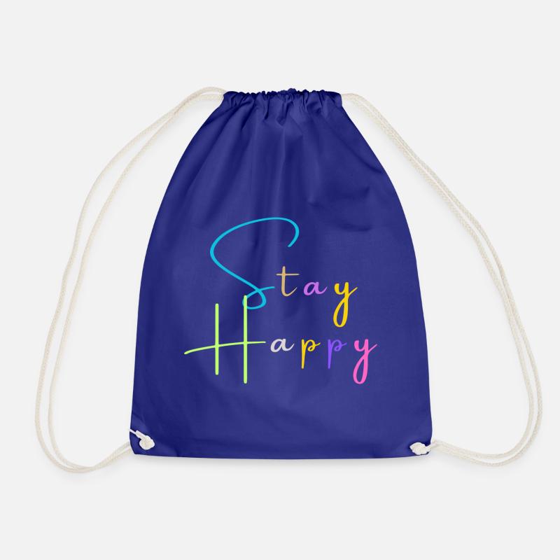 stay happy - Drawstring Bag - royal blue