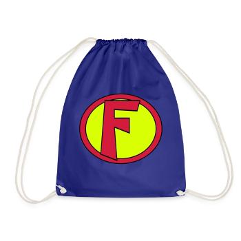 Super, Superheld, Superheldin, Hero, F - Drawstring Bag - royal blue - Front