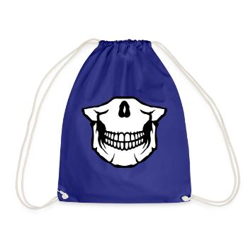 low skull skull skull death head - Drawstring Bag - royal blue - Front