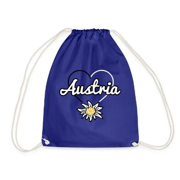 Austria mit Edelweiss - Turnbeutel - Königsblau - Vorne