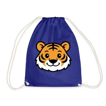Tiger Gesicht - Turnbeutel - Königsblau - Vorne
