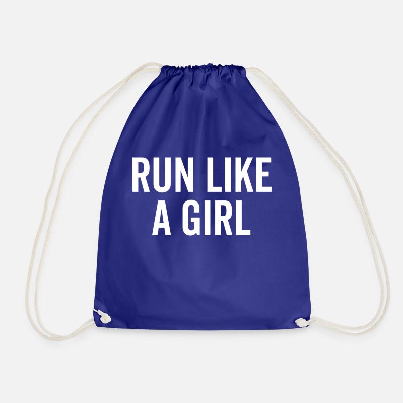 Run Like a Girl - Drawstring Bag - royal blue