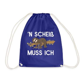 Sloth Faulenzer Süßes Faultier Geschenk - Turnbeutel - Königsblau - Vorne