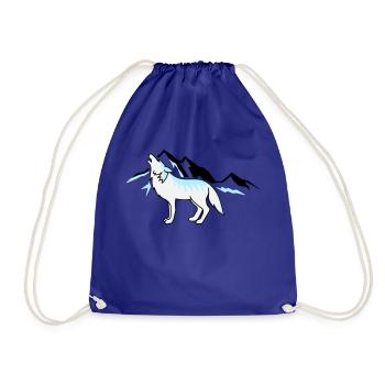 Wolf Mountains 02 - Drawstring Bag - royal blue - Front