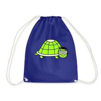 Tortue mignonne DJ mignon Musique de fête Animal - Sac de sport léger - bleu roi - Devant